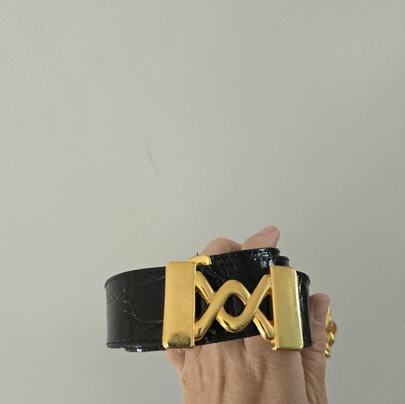 Vintage Elite Fresno California Black Gold Belt Large - Picture 2 of 10